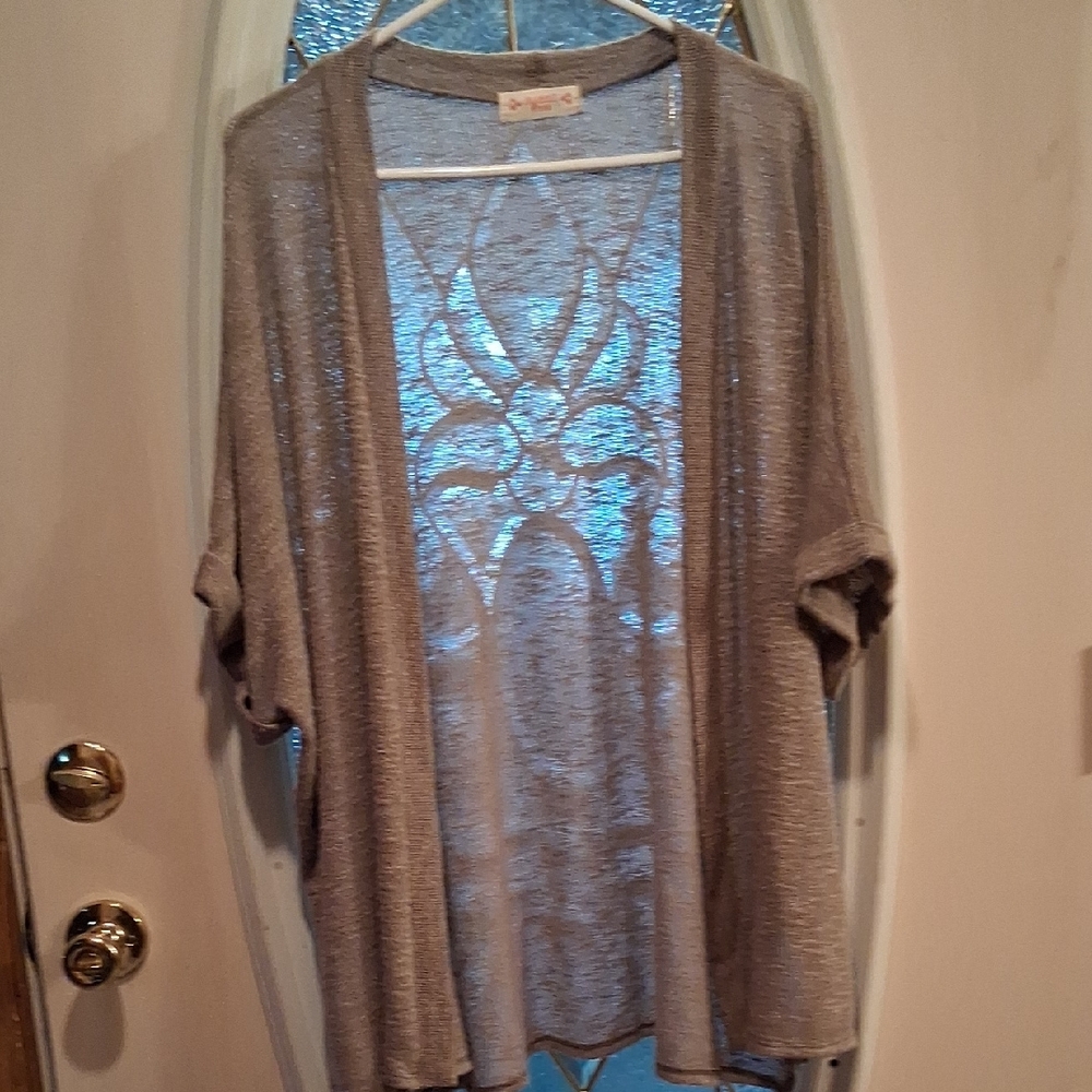 Gray Open-Front Cardigan - Picture 3 of 6